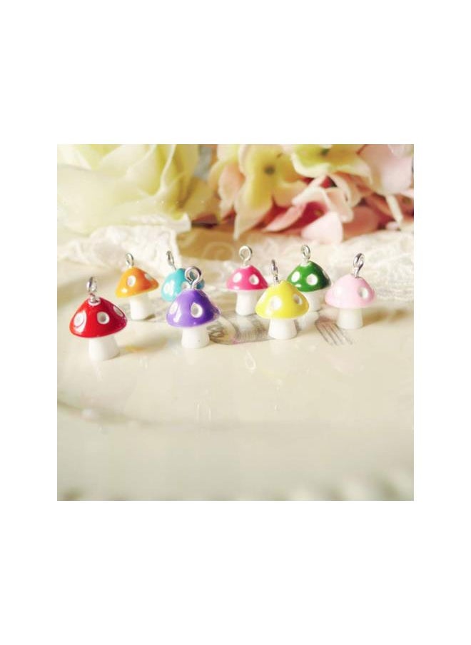 30pcs 12MM Resin Jewelry Making Charms Mushroom Pendants Keychains Earrings Necklace Charm for DIY Craft Bracelet Jewelry Findings (Red)