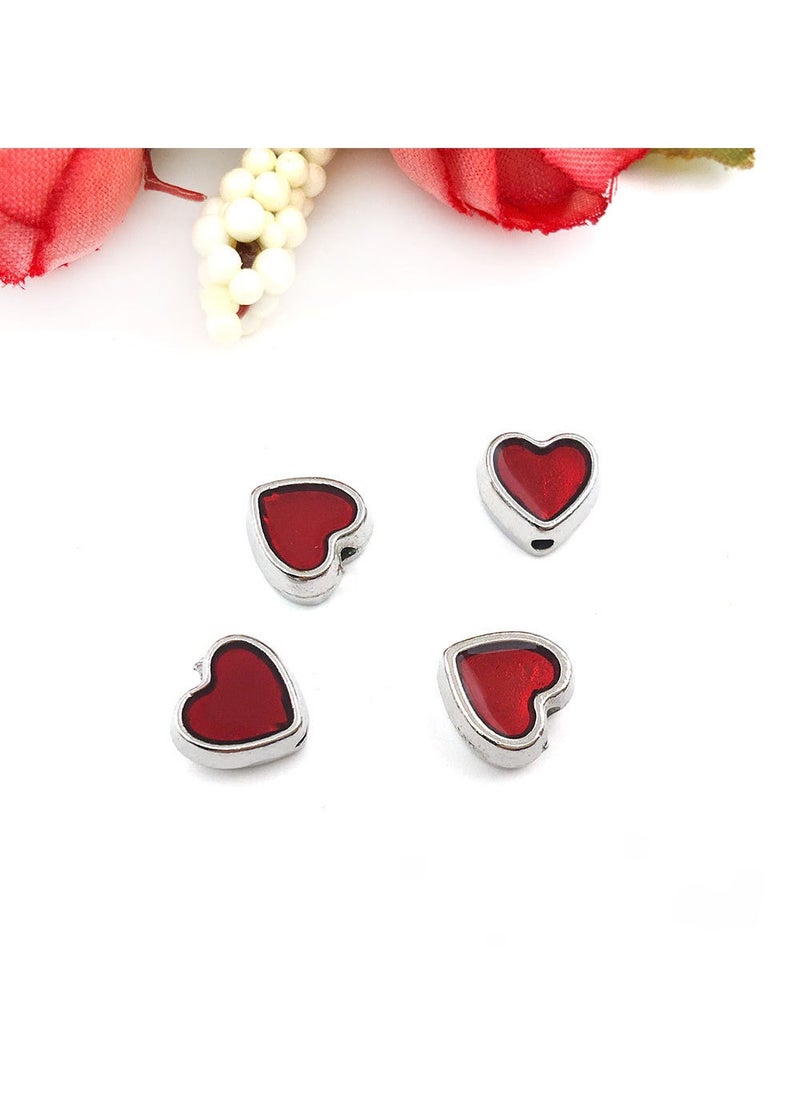 Gold Peach Heart DIY Charms 8mm Alloy Beads Red love 8mm-14088