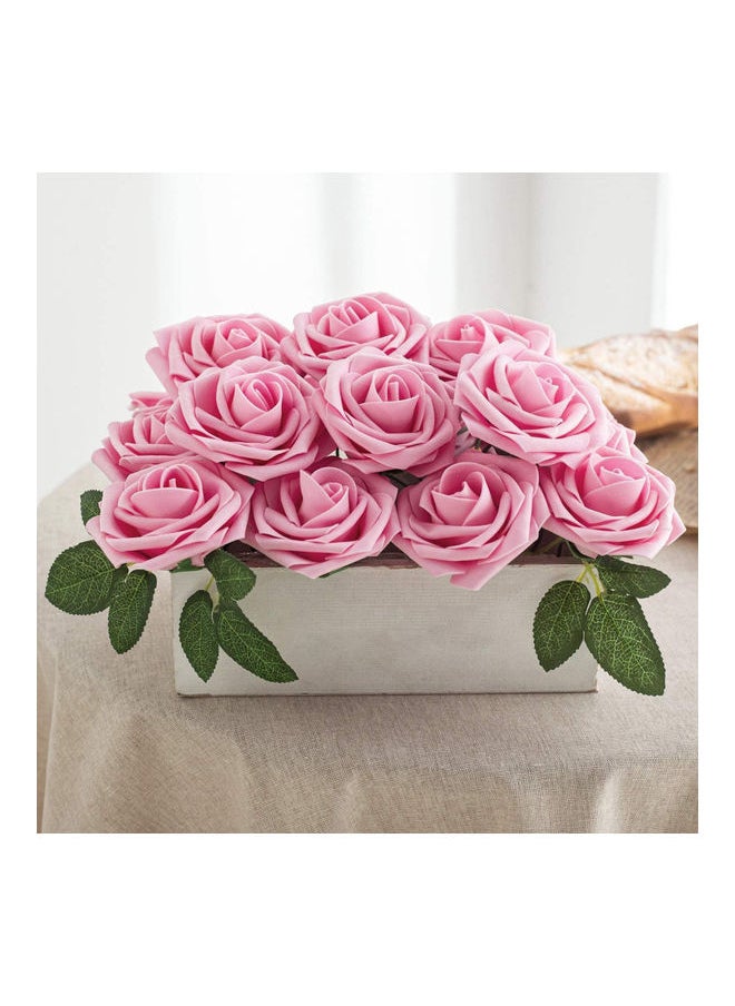 25-Piece Artificial Rose Pink