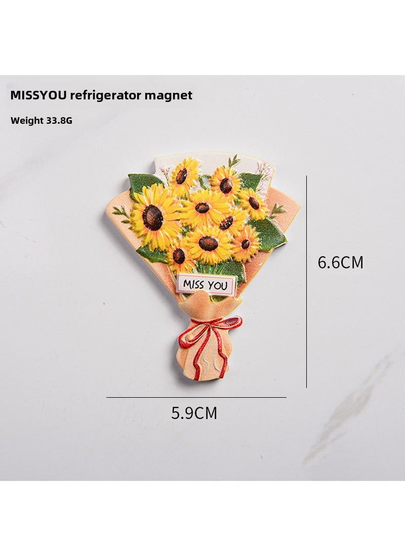 Fresh Cute Resin Refrigerator Sticker Miss you