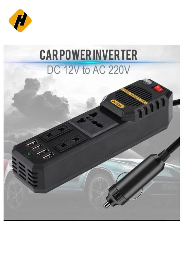 200W Mini Car Vehicle Inverter DC 12V to AC 220V USB Output High-power Power Inverter Small Car Special Edition【Magicalworld】