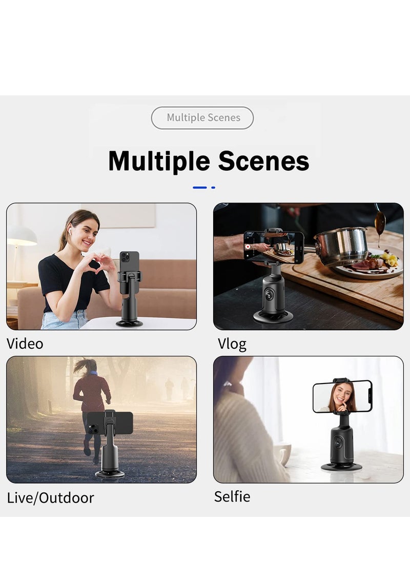 Smart 360° Auto Face Tracking Gimbal Desktop Selfie Stabilizer Robot Cameraman with Adjustable Lens Stable Base Phone Holder for Smartphone Vlog Live Streaming Video Chat
