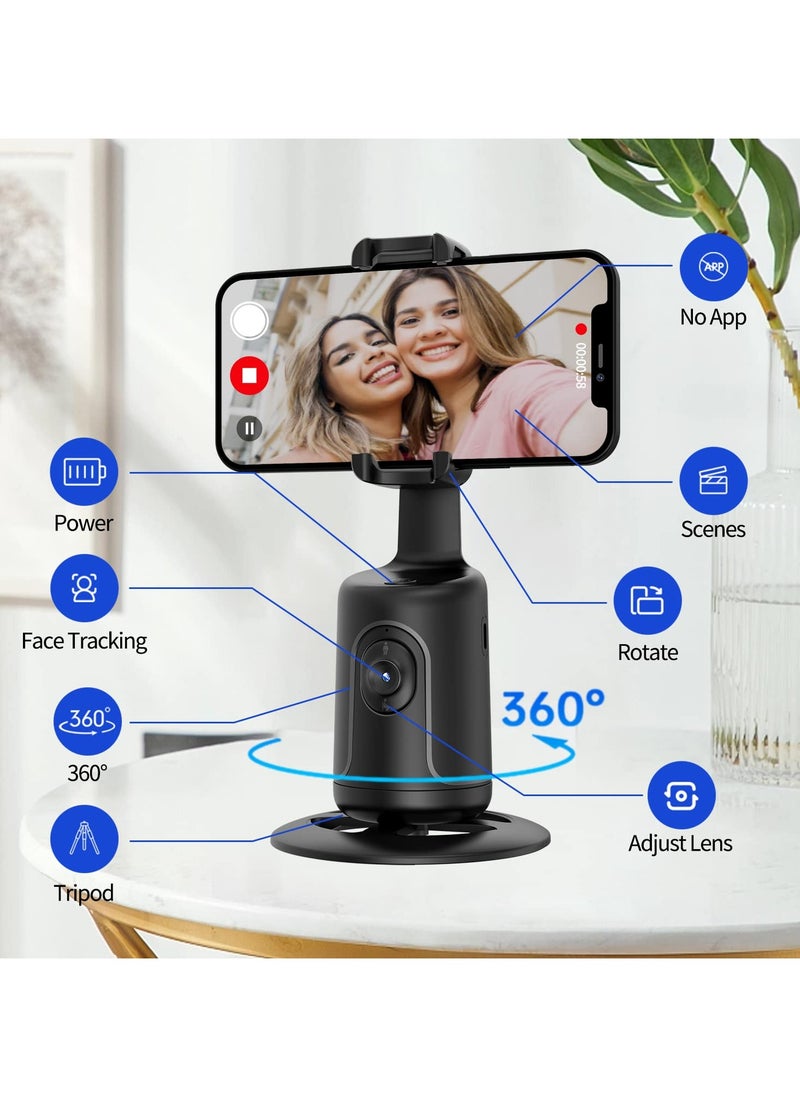 Smart 360° Auto Face Tracking Gimbal Desktop Selfie Stabilizer Robot Cameraman with Adjustable Lens Stable Base Phone Holder for Smartphone Vlog Live Streaming Video Chat