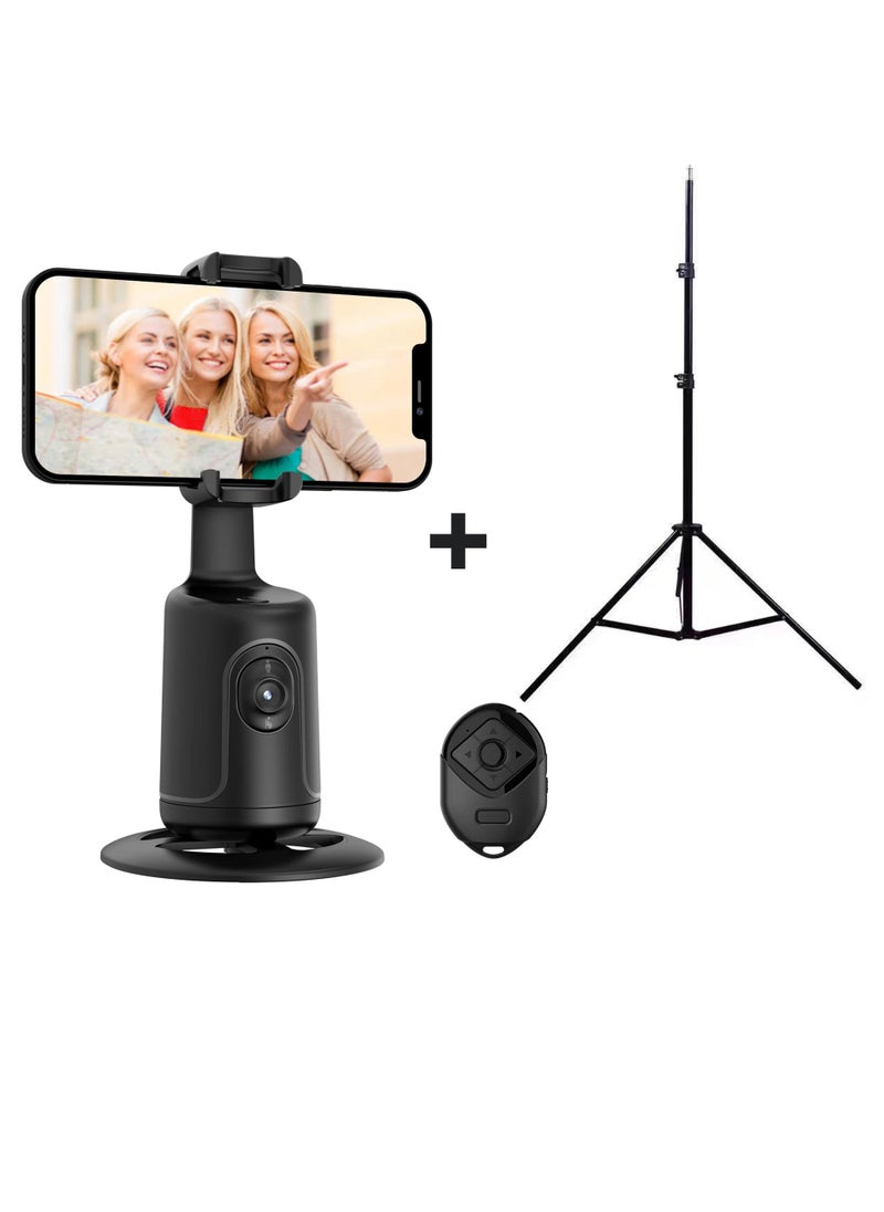 Smart 360° Auto Face Tracking Gimbal Desktop Selfie Stabilizer Robot Cameraman with Adjustable Lens Stable Base Phone Holder for Smartphone Vlog Live Streaming Video Chat