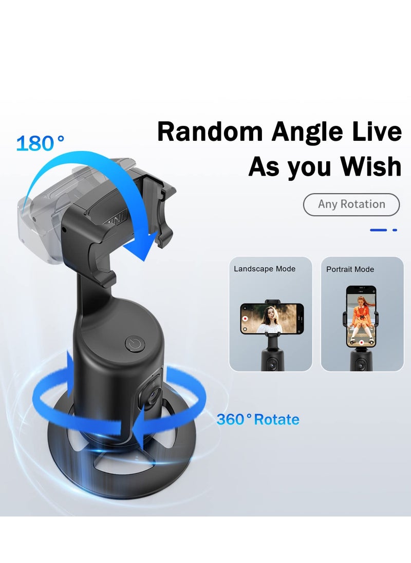 Smart 360° Auto Face Tracking Gimbal Desktop Selfie Stabilizer Robot Cameraman with Adjustable Lens Stable Base Phone Holder for Smartphone Vlog Live Streaming Video Chat