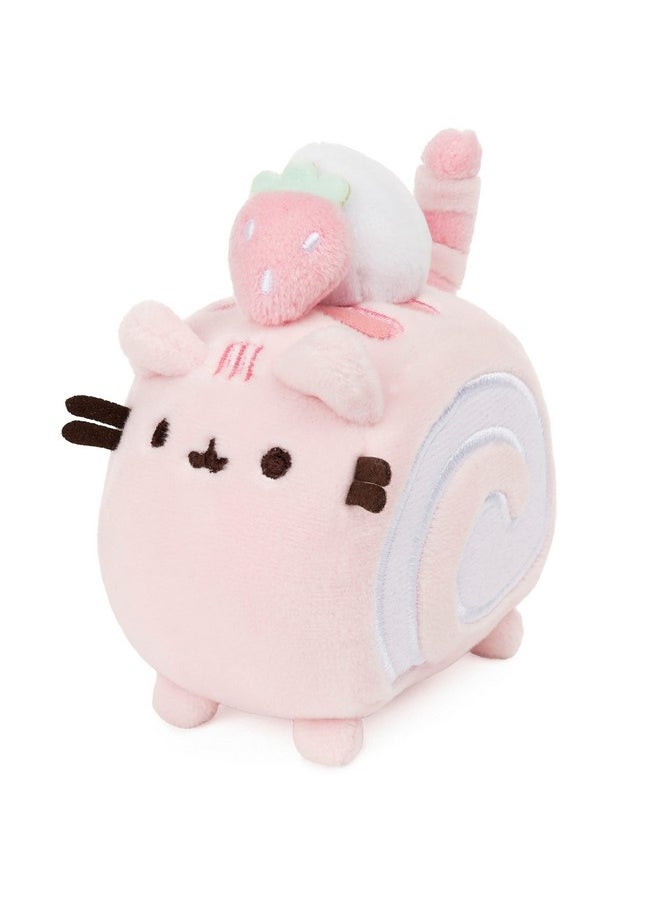 Roll Cake Pusheen Sweet Dessert Squishy Plush Stuffed Animal Cat And Satisfyingly Stretchy Fabric, For Ages 8 And Up, Pink And Purple, 4”