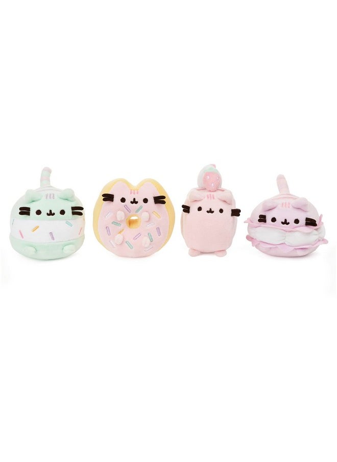 Roll Cake Pusheen Sweet Dessert Squishy Plush Stuffed Animal Cat And Satisfyingly Stretchy Fabric, For Ages 8 And Up, Pink And Purple, 4”