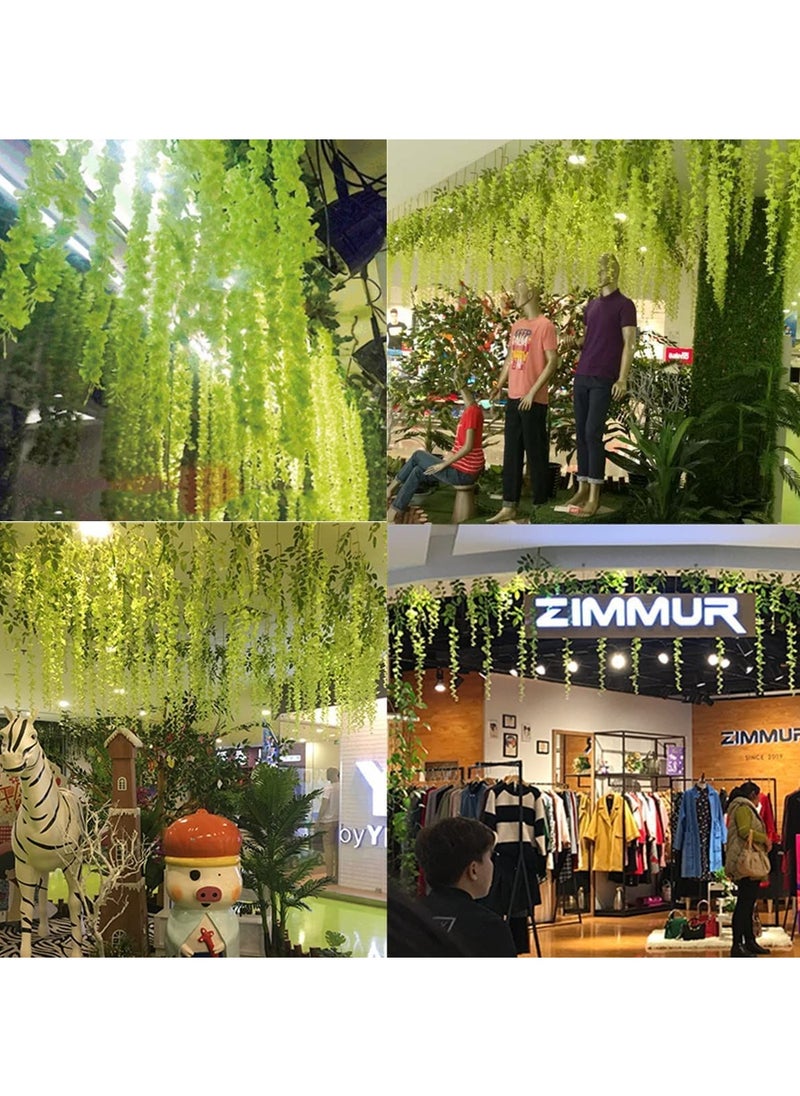 Artificial Wisteria Vine Flowers, 12 Pack 44 Fake Flower Bushy Vine Ratta Hanging Garland for Wedding Party Garden Outdoor Greenery Home Wall Deco, Home Hote Wedding Promenade Decoration
