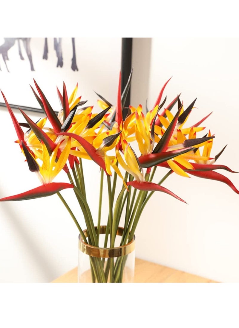 10Pack Artificial Flowers Bird of Paradise 22 Inch Hawaiian Tropical Flowers UV Resistant No Fade Fake Plastic Plants for Home Garden Office Wedding Decorations Yellow