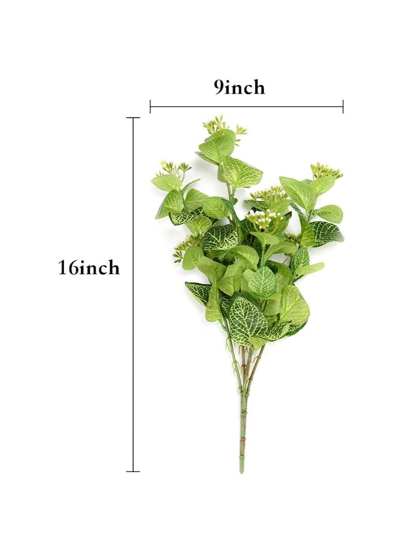 4PCS Artificial Flowers, Artificial Outdoor Plants, Greenery Fake Flowers, Faux Plastic Flower Plant, Artificial Jasmine Flowers for Outdoor UV Resistant, Fake Flowers UV Resistant Shrubs