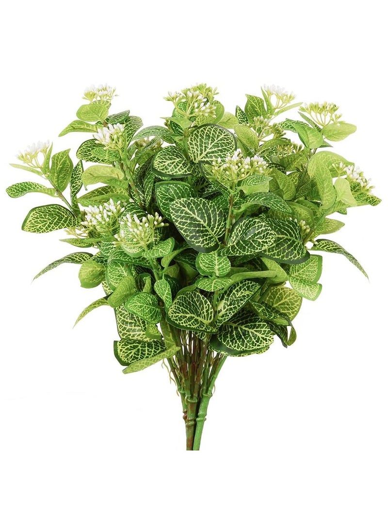 4PCS Artificial Flowers, Artificial Outdoor Plants, Greenery Fake Flowers, Faux Plastic Flower Plant, Artificial Jasmine Flowers for Outdoor UV Resistant, Fake Flowers UV Resistant Shrubs