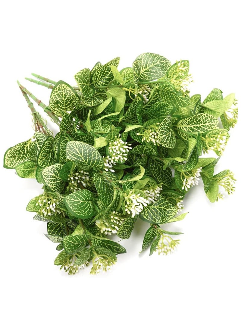 4PCS Artificial Flowers, Artificial Outdoor Plants, Greenery Fake Flowers, Faux Plastic Flower Plant, Artificial Jasmine Flowers for Outdoor UV Resistant, Fake Flowers UV Resistant Shrubs
