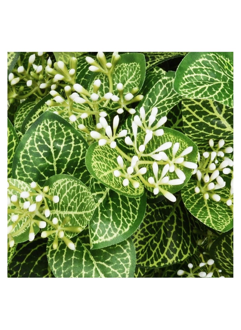 4PCS Artificial Flowers, Artificial Outdoor Plants, Greenery Fake Flowers, Faux Plastic Flower Plant, Artificial Jasmine Flowers for Outdoor UV Resistant, Fake Flowers UV Resistant Shrubs