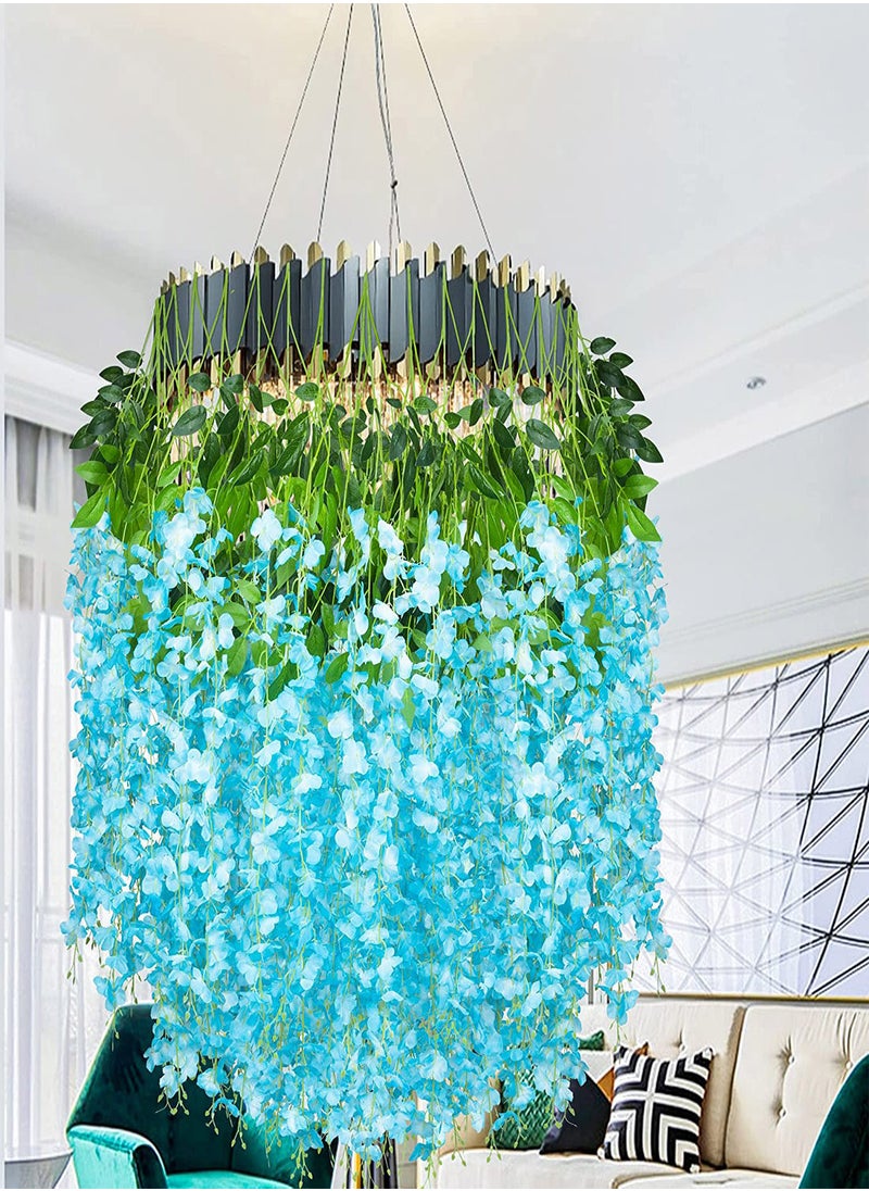 Artificial Wisteria Vine Flowers 12 Pack 44 Fake Flower Bushy Vine Ratta Hanging Garland for Wedding Party Garden Outdoor Greenery Home Wall Deco Home Hote Wedding Promenade Decoration