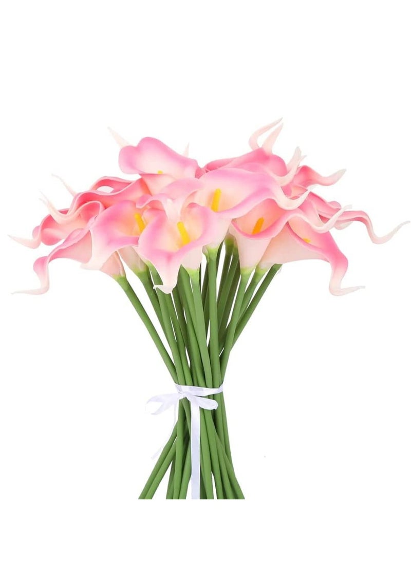 Pink Calla Lily 24pcs Artificial Flowers Pink Real Touch Lilies Fake Flowers Artificial for Decoration for Home Decor Bridal Bouquet Wedding Bouquets and Centerpieces Pink