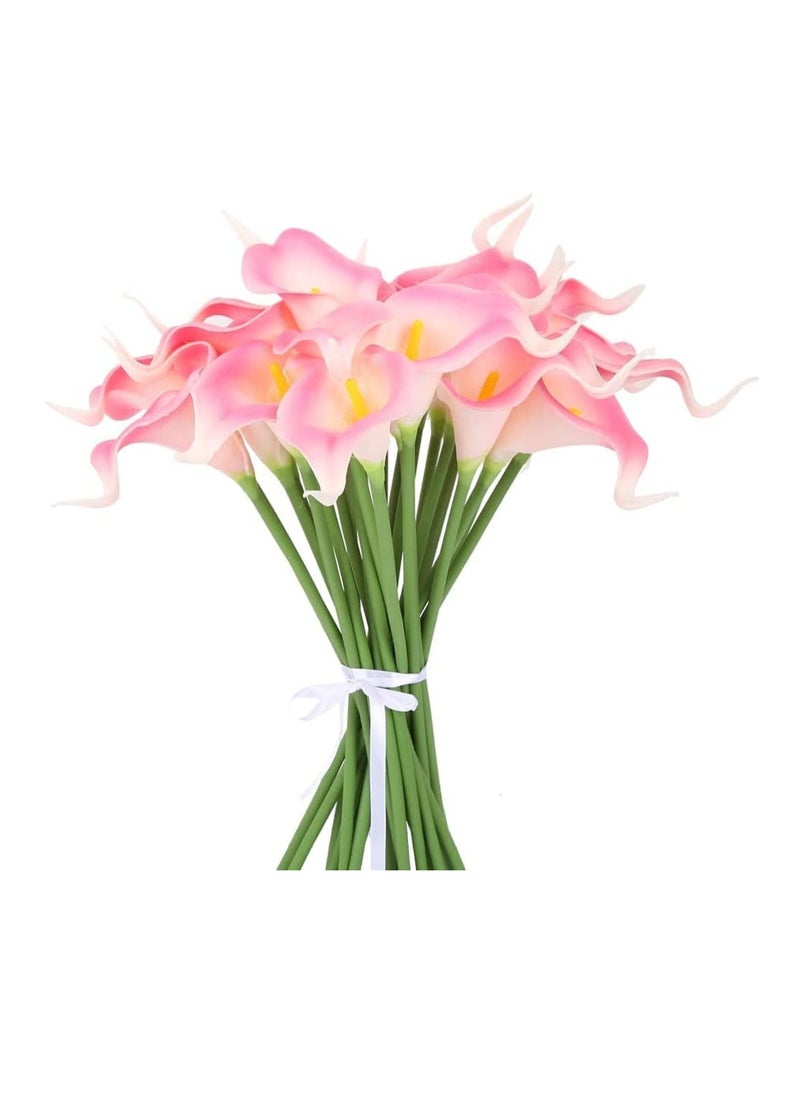 Pink Calla Lily 24pcs Artificial Flowers Pink Real Touch Lilies Fake Flowers Artificial for Decoration for Home Decor Bridal Bouquet Wedding Bouquets and Centerpieces Pink