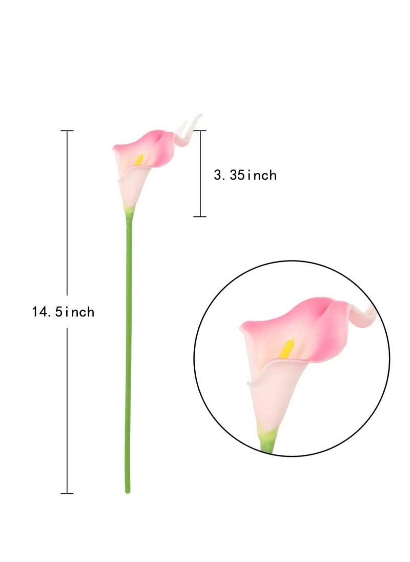 Pink Calla Lily 24pcs Artificial Flowers Pink Real Touch Lilies Fake Flowers Artificial for Decoration for Home Decor Bridal Bouquet Wedding Bouquets and Centerpieces Pink