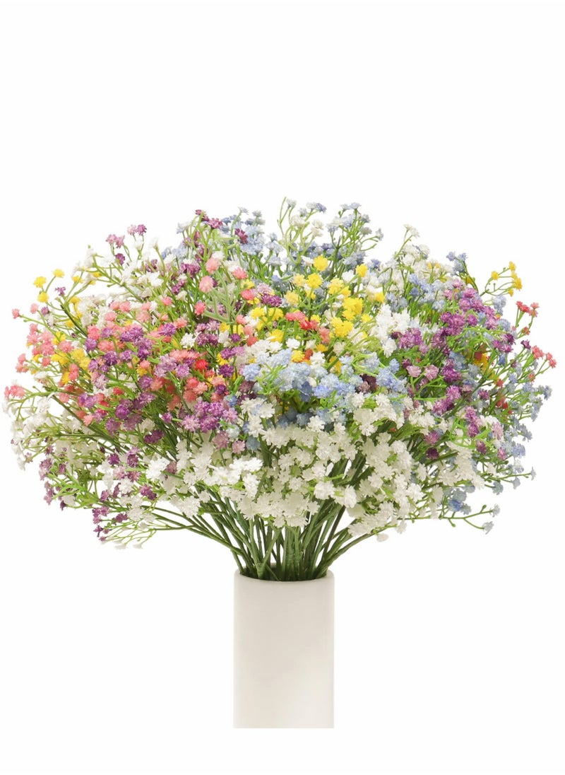 Artificial Baby Breath Gypsophila Flowers Bouquets 15 pcs Real Touch for Wedding Party DIY Wreath Floral Arrangement Home Decoration (Mix)