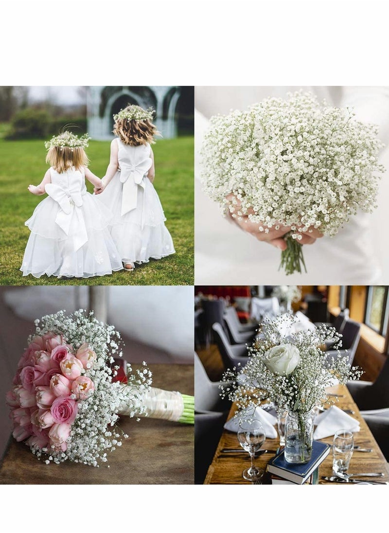 Artificial Baby Breath Gypsophila Flowers Bouquets 15 pcs Real Touch for Wedding Party DIY Wreath Floral Arrangement Home Decoration (Mix)