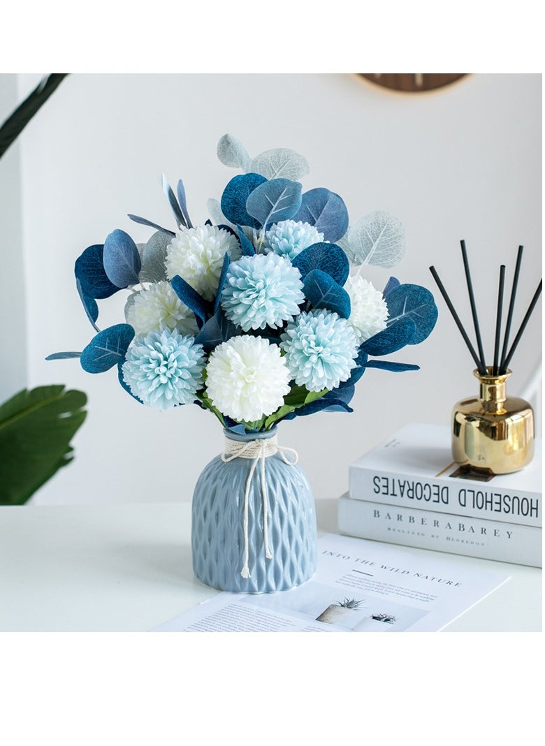 Artificial Flowers with Vase Faux Hydrangea Flower Arrangements for Home Garden Party Wedding Decoration