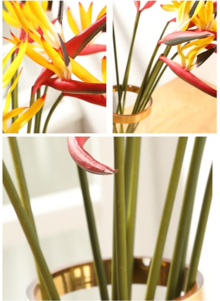 10Pack Artificial Flowers Bird of Paradise 22 Inch Hawaiian Tropical Flowers UV Resistant No Fade Fake Plastic Plants for Home Garden Office Wedding Decorations Yellow