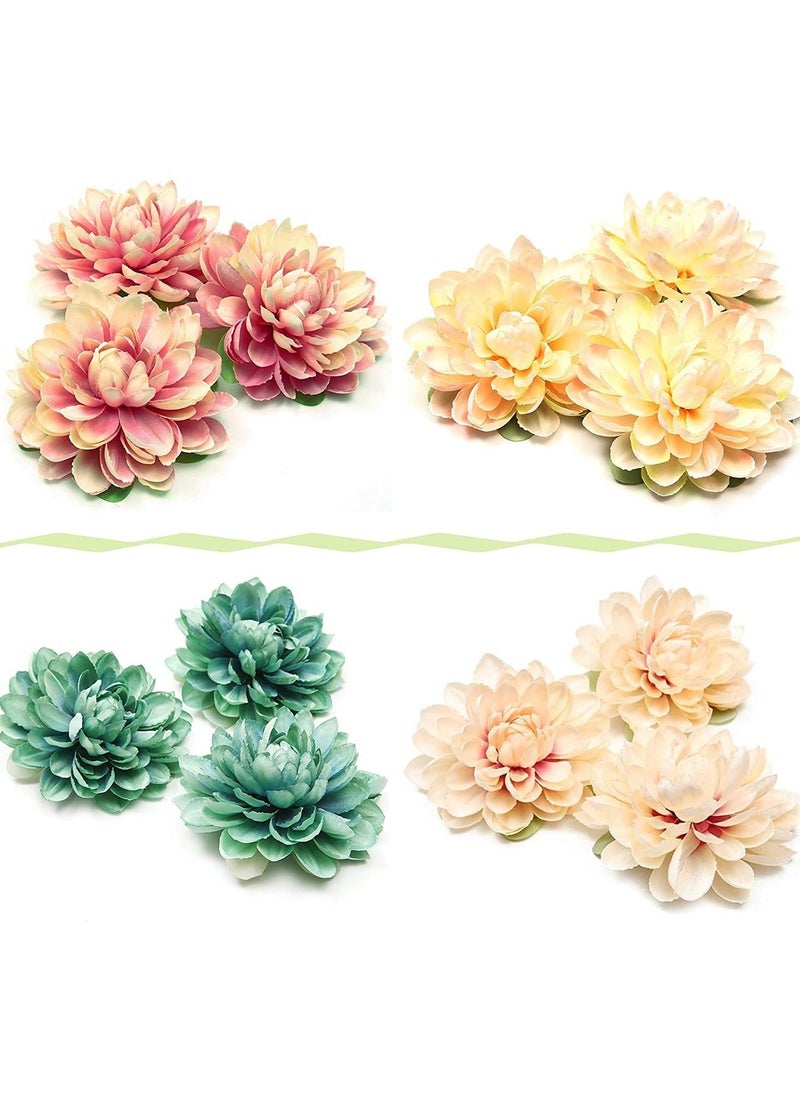 SYOSI 8 Pack Artificial Chrysanthemum Flowers Fake Silk Multicolor Dahlia Flower Head for DIY Wedding Bouquets Centerpieces Arrangements Home Garden Party Decoration