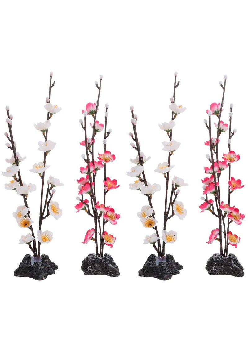 Artificial Flowers for Decoration, 4PCS Artificial Fake Flowers for Centerpiece Table Decorations, Faux Flower Floral for Wedding Centerpiece Home Decoration