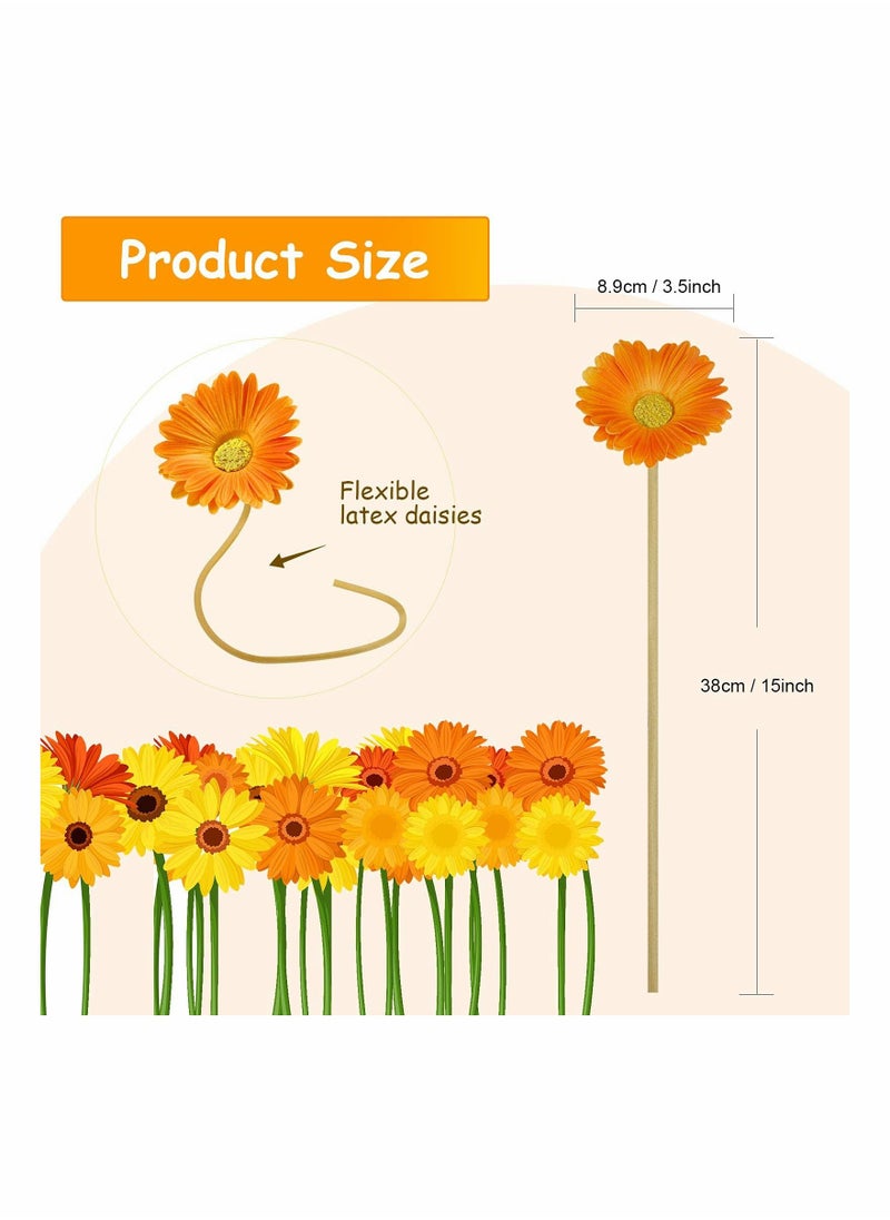 Artificial Chrysanthemum Flower Gerbera INS Style Wedding Home Decoration Fake Flower(White, Pink, Yellow, Orange, Rose, Coral,12 Pieces)