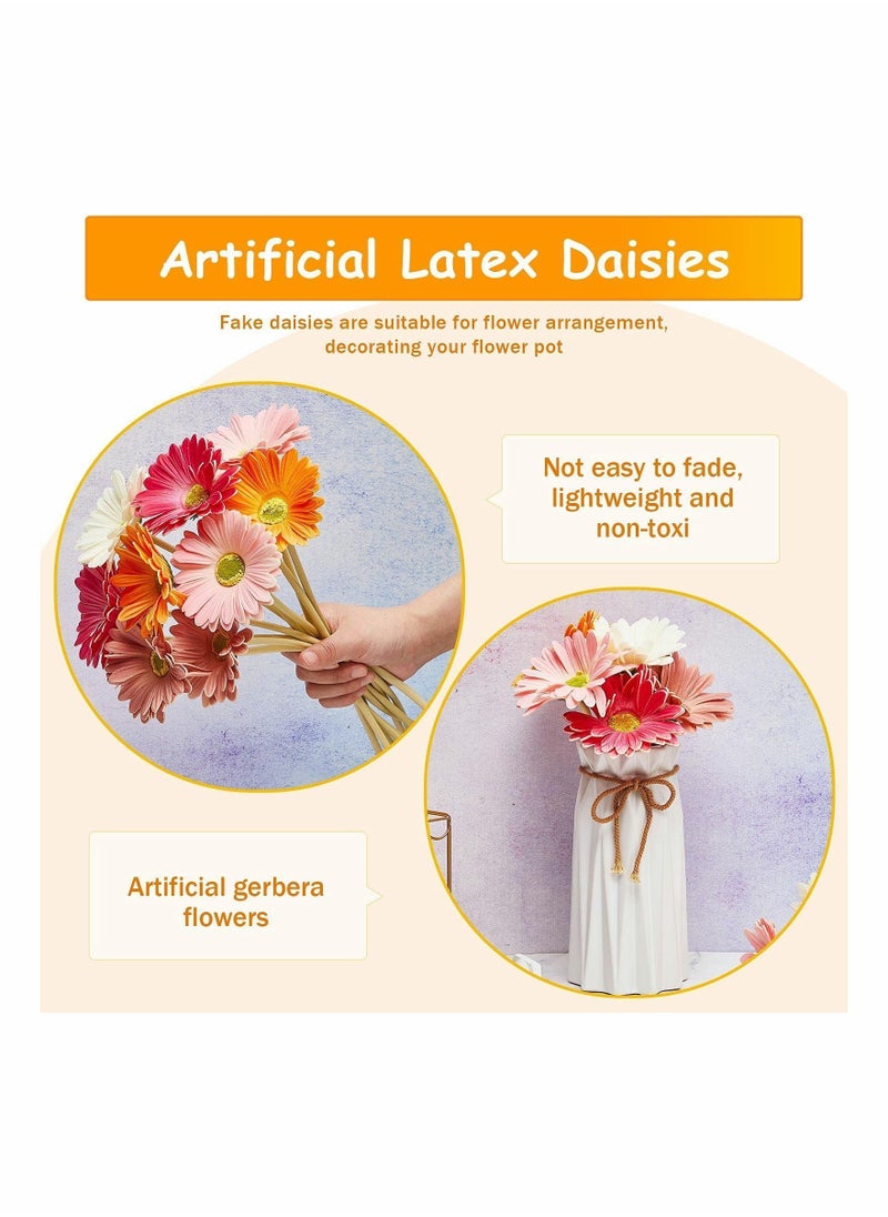 Artificial Chrysanthemum Flower Gerbera INS Style Wedding Home Decoration Fake Flower(White, Pink, Yellow, Orange, Rose, Coral,12 Pieces)