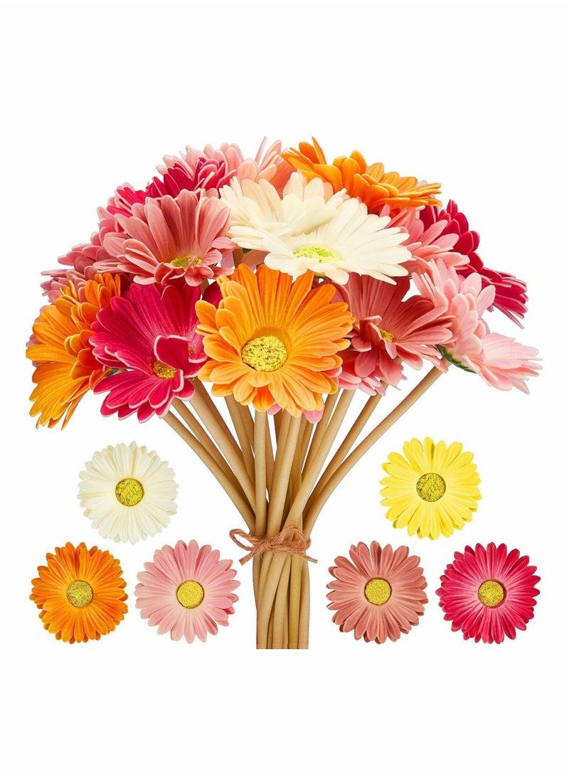 Artificial Chrysanthemum Flower Gerbera INS Style Wedding Home Decoration Fake Flower(White, Pink, Yellow, Orange, Rose, Coral,12 Pieces)