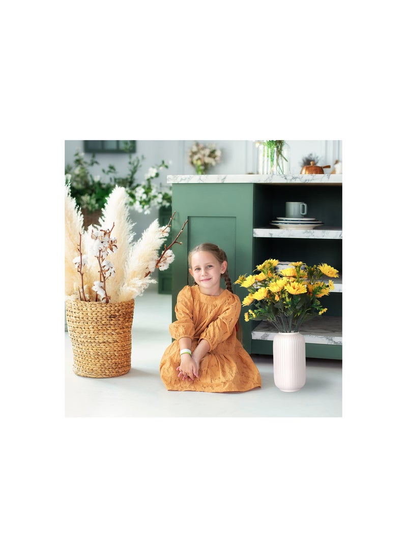 Artificial Flowers, Artificial Sunflower Bouquets, Long Fake Flowers for Baby Shower Home Wedding Fall Decor, Bride Holding Flowers, 50CM DIY Garden Craft Art Decor(2 Bundles)(Golden Yellow)