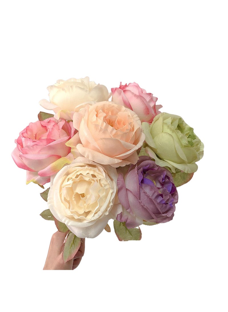 7 Pcs Rose Artificial Flowers Bedroom Decoration Picnic Photo Props