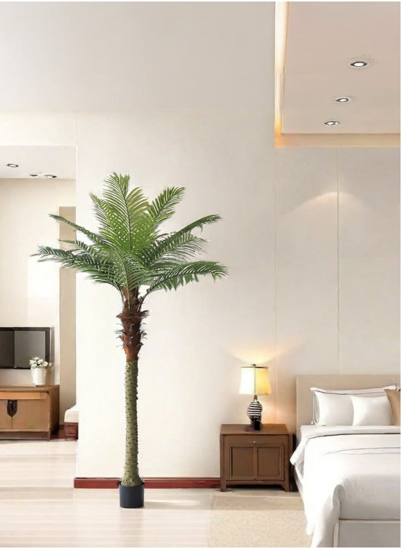 2.6M Artificial Palm Tree 18 Leaves Outdoor Patio and Indoor Decor,Realistic,Maintenance-Free Tropical Plant