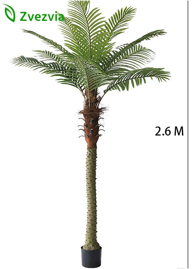 2.6M Artificial Palm Tree 18 Leaves Outdoor Patio and Indoor Decor,Realistic,Maintenance-Free Tropical Plant