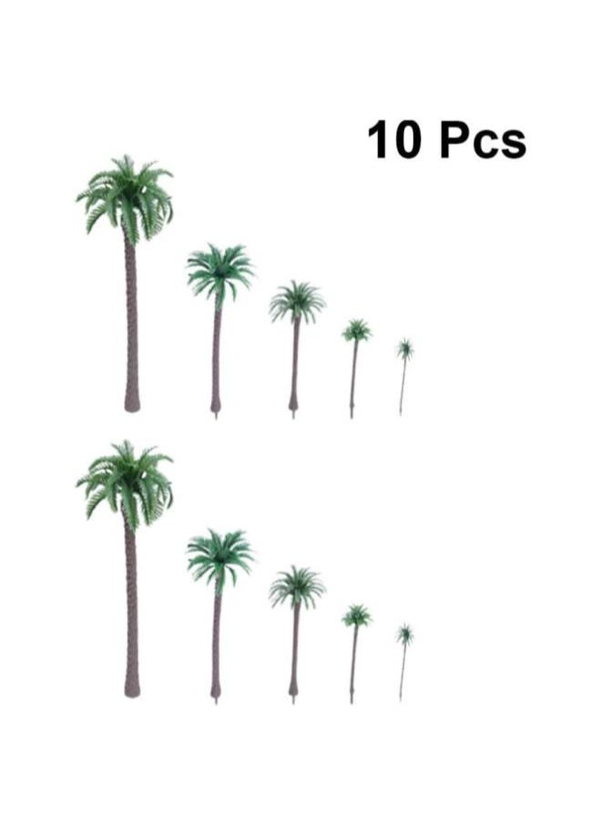 Mini Palm Tree Plant Artificial Palm Tree Plastic Tree Model Miniature Figurine for Micro Landscape Plant Pot Fairy Garden Ornament 10pcs