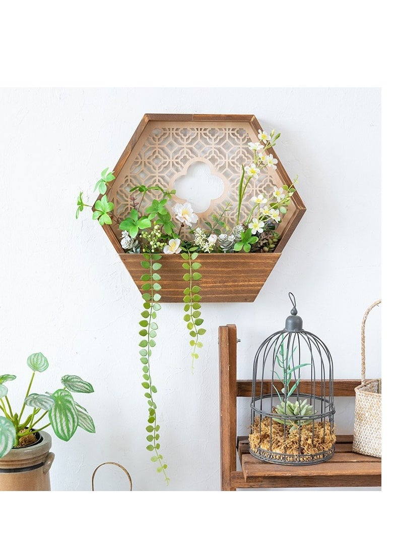 Solid Wood Hanging Basket Balcony Creative Wall Pendant