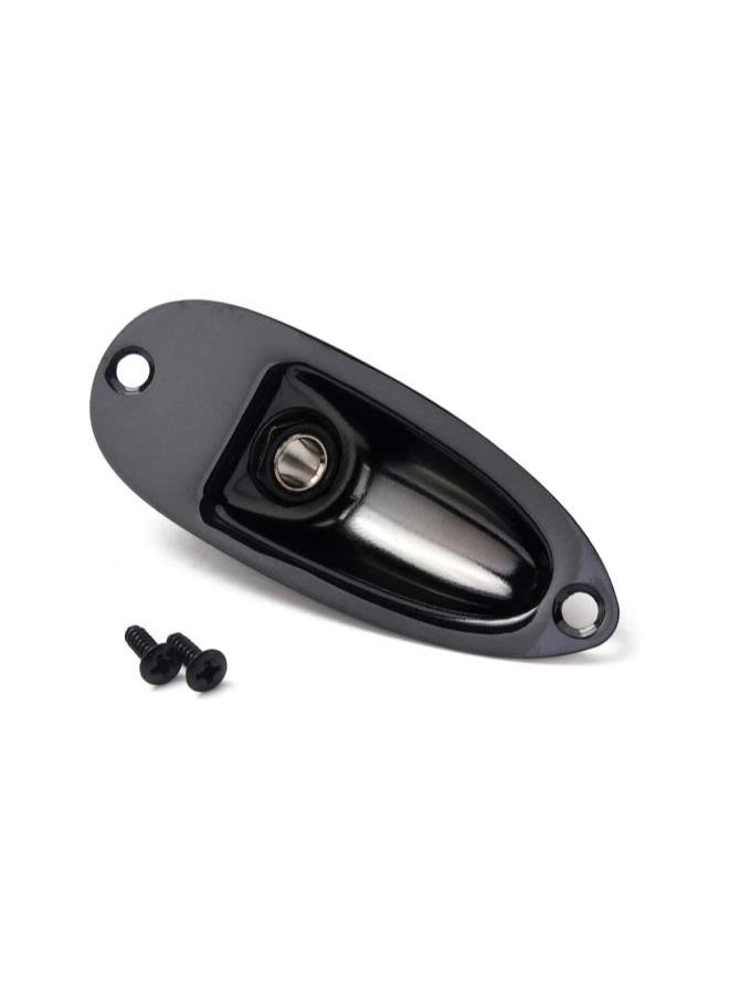 Boat 1/4 Inch Guitar Jack Plug Socket Guitar Pickup Output Input Jack Plug with Screws for Fender Strat Electric Guitar Bass (Black)
