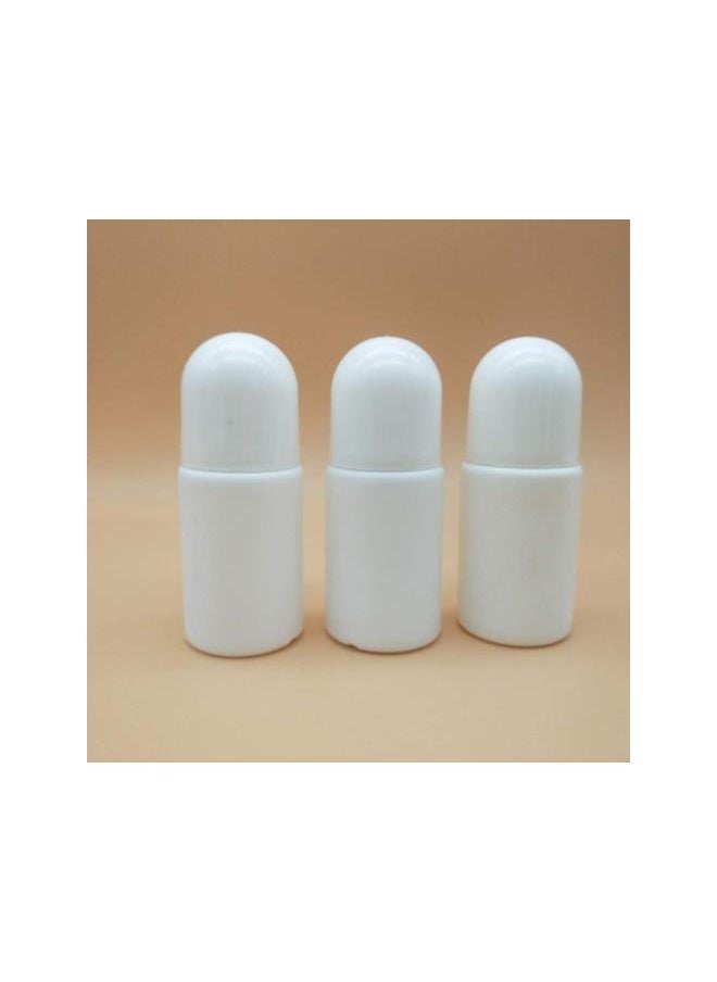 20pcs 50ML Plastic Roller Bottles for Essential Oils Empty Refillable Roll on Bottles Reusable Leak-Proof DIY Deodorant Containers with Plastic Roller Ball(White)