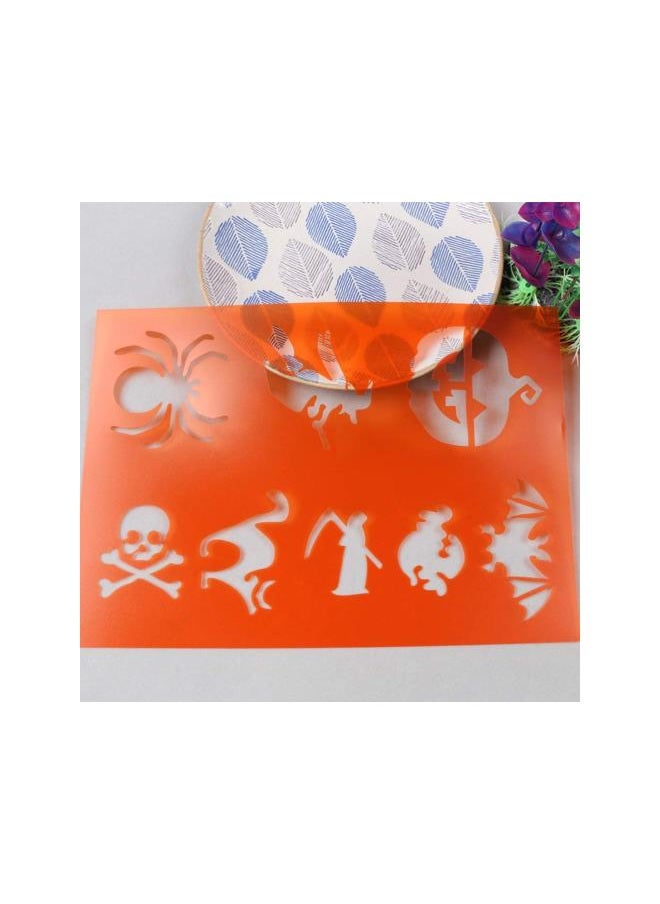 2PCS A4 Halloween Painting Stencils Templates Witch Pumpkin Spider Drawing Templates Stencils for DIY Photo Album Scrapbook (Orange)