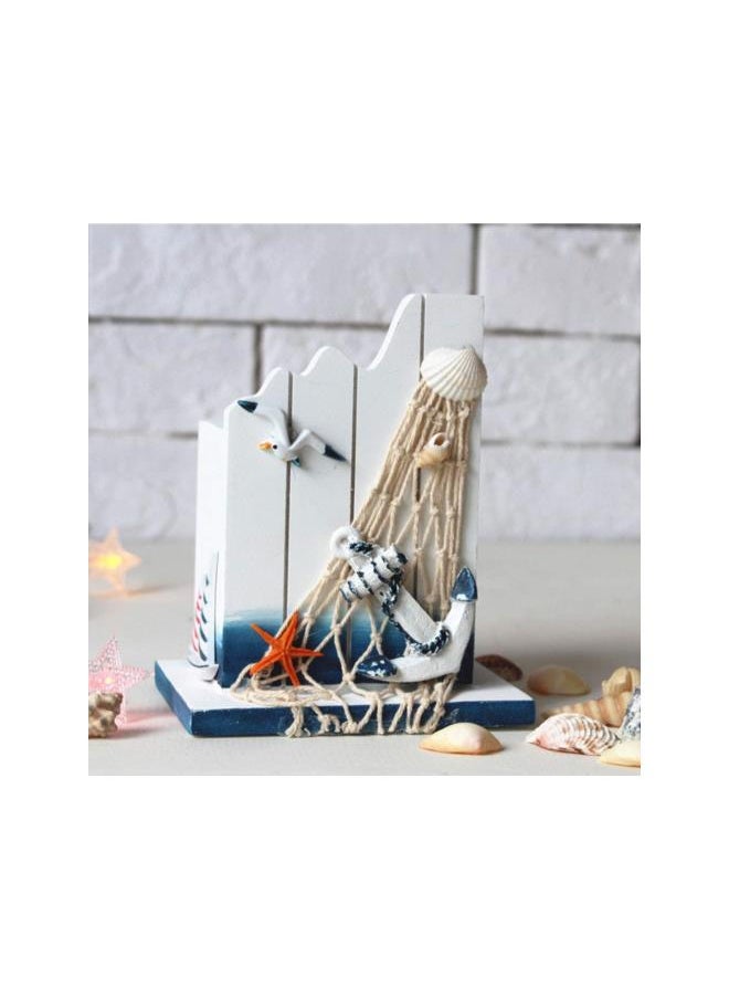 Pen Holder Wooden Pencil Holder Nautical Decoration Anchor Decor Desk Organizer for Home Office Desktop Crafts Nautical Favors Gifts