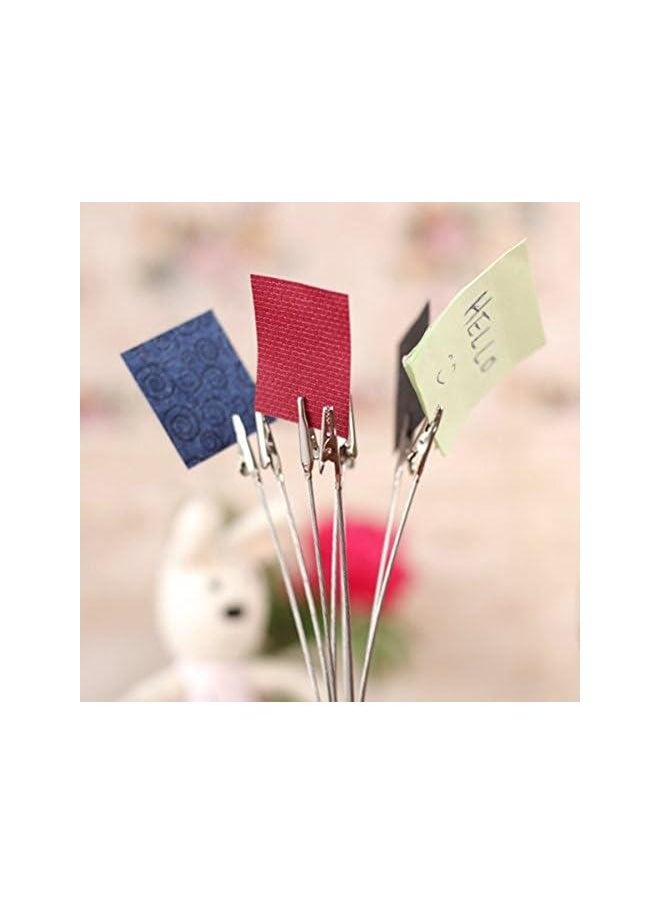8-Branch Tree Style Photo Holder Card Note Memo Clip for Wedding Reception(Silver)