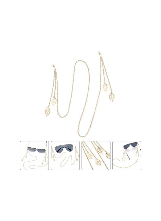 2Pcs Gold Fashion Glasses Chains for Women Leaf Shape Sunglasses Chains Eyeglass Chains Holder Anti-Lost Glasses Chain for Girls Women