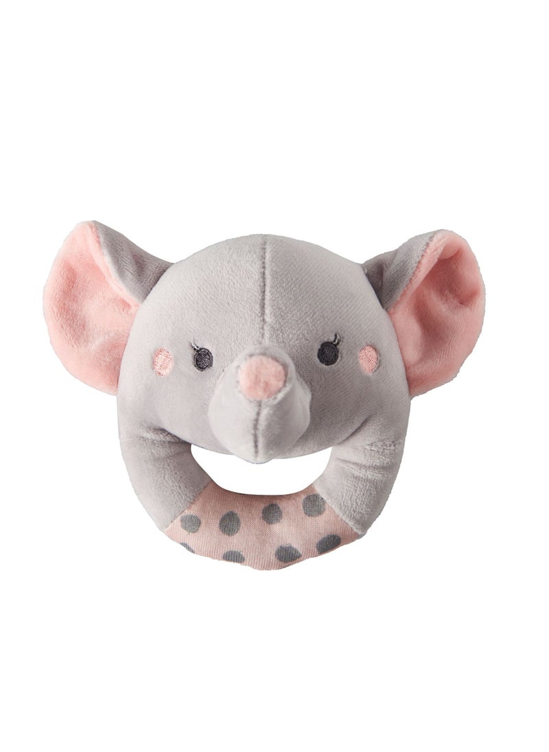 1 x 5 pcs Cute Xixia Bear Baby Rattle Soothing Sleep Toy Grey pink semi-circular elephant hand bell