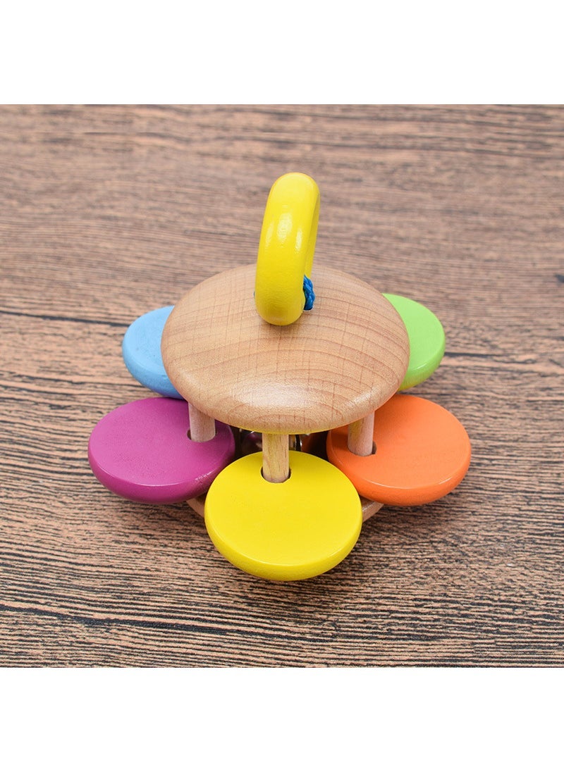 Wooden Rattles Four-piece Set of Hand Rattles Orff Musical Instruments Infant Hand-held Rattles Baby Early Education Toys Exquisite pattern