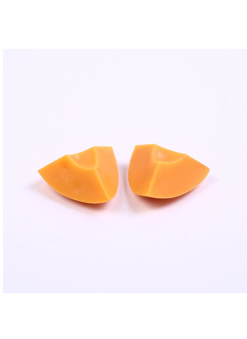 1 x 5 pcs Artificial Fruit Slices for Cake Decoration Plastic yellow peach block