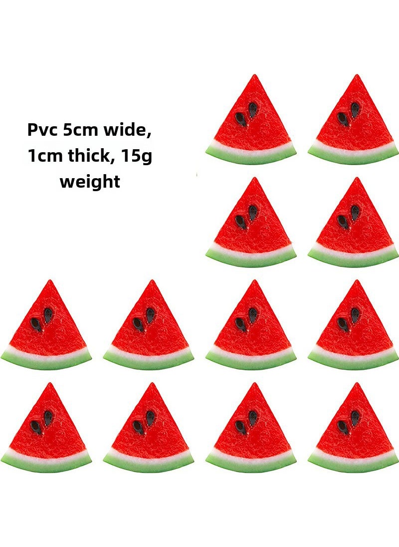 1 x 5 pcs Artificial Fruit Slices for Cake Decoration Plastic small watermelon slices