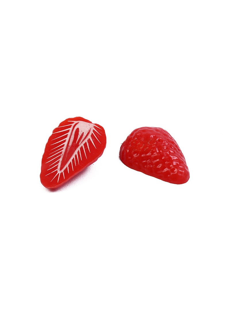 1 x 5 pcs Artificial Fruit Slices for Cake Decoration Plastic Strawberry Slice