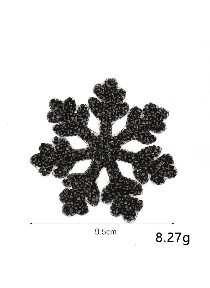 Zhaoshun Christmas Snowflake Rhinestone Patch Black Snowflake