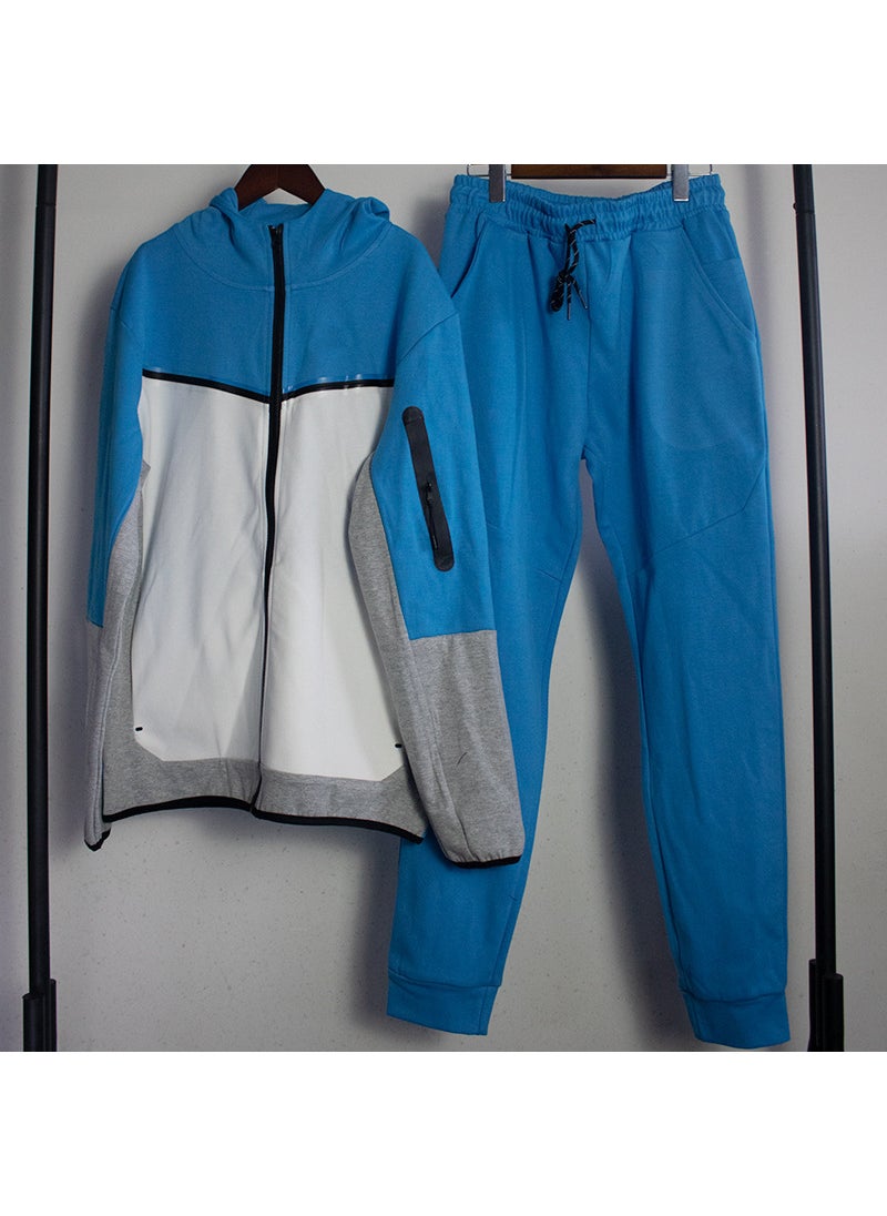 1 x 5 pcs Mens Casual Sportswear Hook Jacket and Pants Set Red