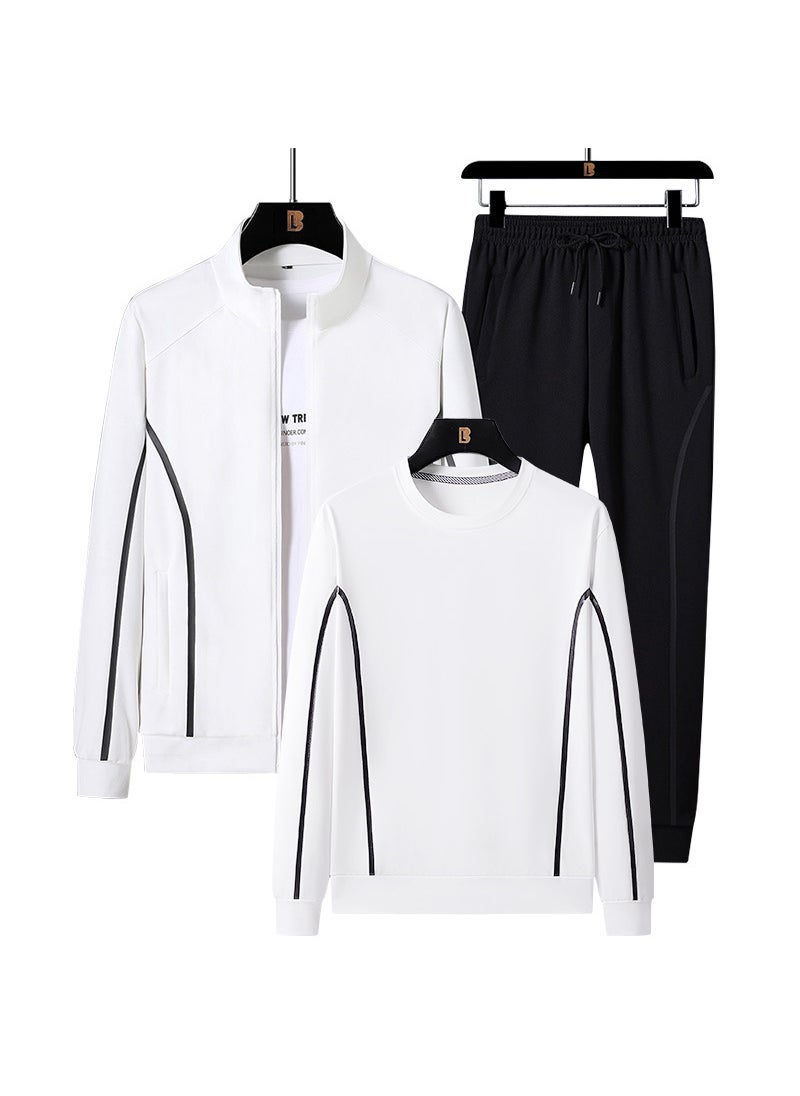 2024 Mens Spring Autumn Casual Sportswear Set White